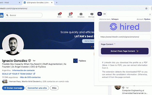 Hired Extension :: Chrome extension for Hired platform integration