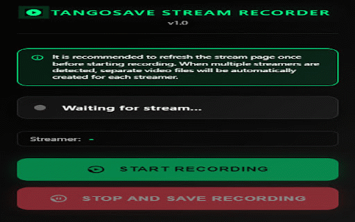 TangoSave Stream Recorder :: Tango platformundaki tüm canlı yayınları kolayca kaydetmenizi sağlayan tamamen ücretsiz ve kullanıcı dostu bir Chrome eklentisidir.