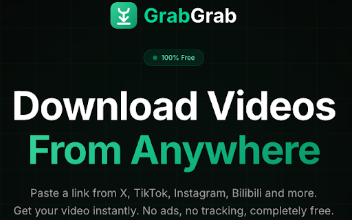 GrabGrab - Video Downloader :: Save videos from your favorite platforms with one click. Fast, free, and private.