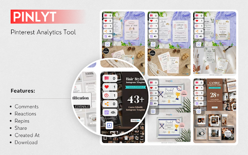 Pinlyt – Pinterest Analytics Tool :: Displays detailed metrics for Pinterest pins