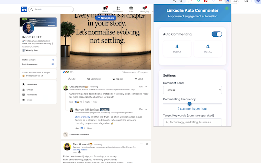 LinkedIn Auto Commenter - AI-Powered Engagement Automation :: AI-powered LinkedIn comment automation with smart post detection and engagement analytics