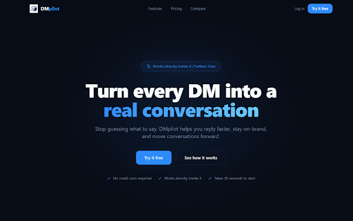 DMpilot :: AI copilot for replying to X and Twitter DMs.