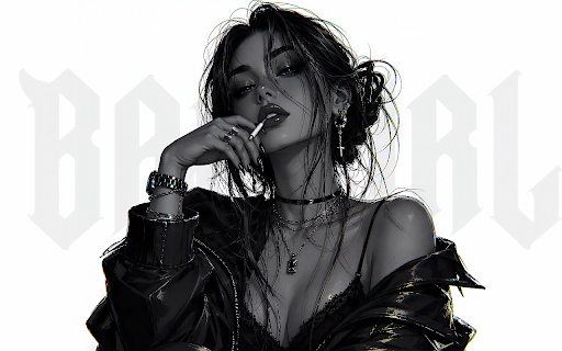 Monochrome Bad Girl Live Wallpaper :: Transform your new tab with Monochrome Bad Girl Live Wallpaper, featuring stunning HD video backgrounds for a bold, edgy vibe.