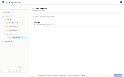 MCE Version Controller :: Local version history for your Marketing Cloud assets: CloudPages, Emails, Content Blocks, Queries, Scripts and Snippets.