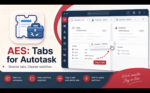 AES: Tabs for Autotask :: Enhancements for Autotask, including the custom tab shell for tickets, accounts, and contracts.