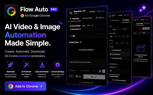 AutoFlow Ultra — Google Flow AI Automation :: Automate Google Flow AI video & image generation. Bulk prompts, auto-retry, XP, leveling, Daily Missions, and bonus limits.