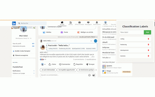 Lk feed :: A chrome extension that classifies posts on LinkedIn