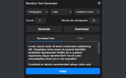 Random Text Generator :: A simple and efficient random text generator, including Lorem Ipsum, for various content needs.