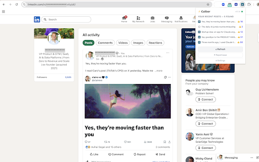 Caliber for LinkedIn :: Track your LinkedIn post performance with Caliber