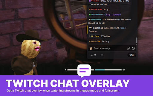 Twitch Chat Overlay :: Get a Twitch chat overlay when watching streams in theatre mode and fullscreen.