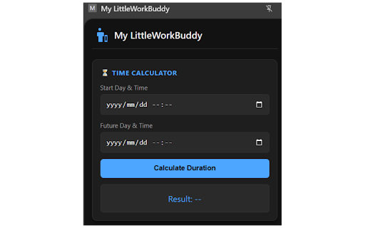 My LittleWorkBuddy :: Calculates durations, manages break alarms, and provides a custom calculator.