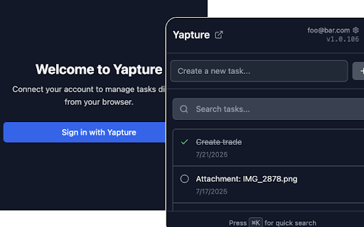 Yapture Task Manager :: Integrate Yapture task management directly into your browser.