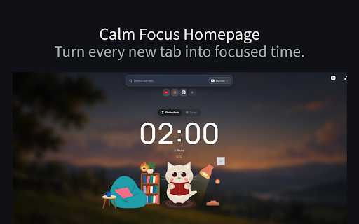 Momo - Study Timer & Focus New Tab :: A calming productivity new tab with a Pomodoro timer, website blocker, ambient sounds, YouTube Study Mode, and focus analytics.