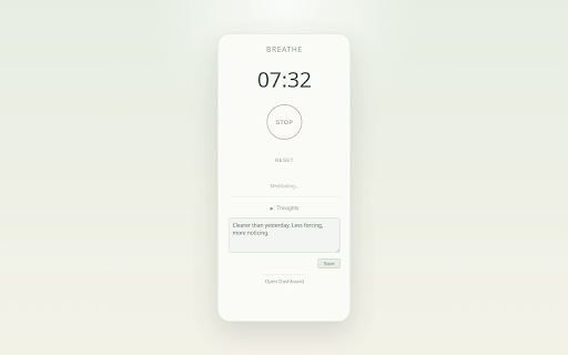 Meditation Timer :: Meditation timer with thought journaling, AI theme extraction, and analytics