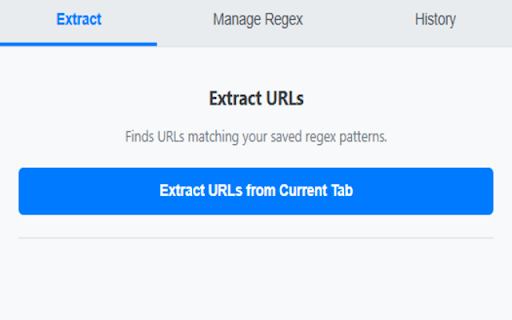 URL Extractor Pro :: Extracts URLs from HTML using custom regex, manages regex patterns, and keeps a history.