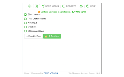 WA Message Sender - Demo :: Envía mensajes masivos sin riesgo de bloqueo y a una velocidad alta a tus contactos en WhatsApp, si lo que quieres es vender más,…