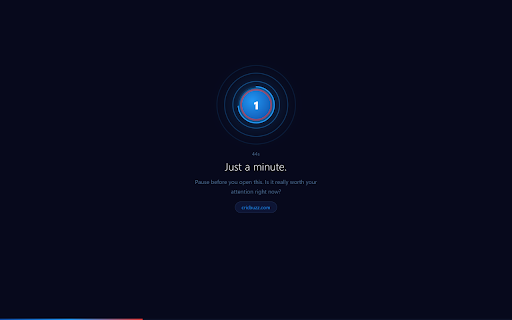 JustAMin - Mindful Browsing :: Pause one minute before opening distracting sites. Block any site, build focus habits, and stay in control of your time.