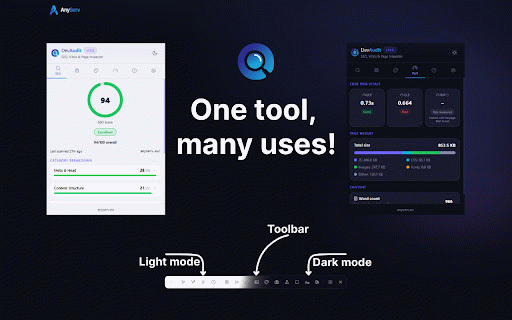 DevAudit - Web Inspector & SEO Audit :: SEO audit extension with Core Web Vitals, meta tag checker, color picker, screenshots, and draggable on-page toolbar for developers.