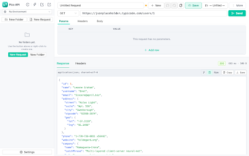 HTTP & REST Client - Pico API :: Lightweight HTTP & REST client for Chrome. Send requests, debug APIs, stream responses. Data stays local: no account, no tracking.