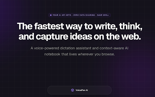 VoicePen AI - Speech-To-Text Dictate :: The fastest way to write, think, and capture ideas on the web