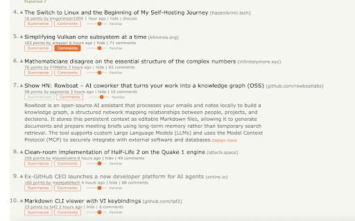 HN Summarizer :: Summarize Hacker News article links inline using AI