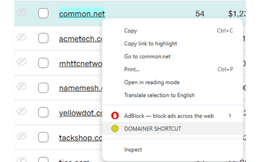 Domainer Shortcut :: Research domains on DotDB, NameBio and Wayback Machine in just 2 clicks.
Lightweight and fast - no tracking, no ads, no sign-up.…