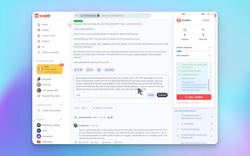 Reddbot | AI Reddit Marketing Agent & Replies :: AI-powered Reddit marketing bot that searches for relevant posts to reply and promotes your projects automatically.