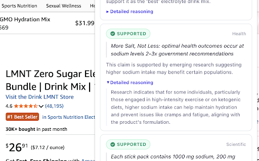 Marketing Claims Analyzer :: Analyze marketing claims on any product page. Get AI-powered verdicts: Supported, Misleading, or Unverified.