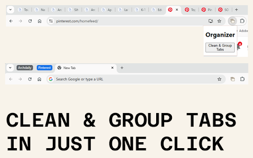 Tab Organizer :: Close duplicates and group tabs by domain with one click.