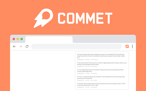 Commet – Find Reddit & Hacker News Posts for the Current URL :: Find Reddit & Hacker News posts for the current URL and view them in the extension popup.