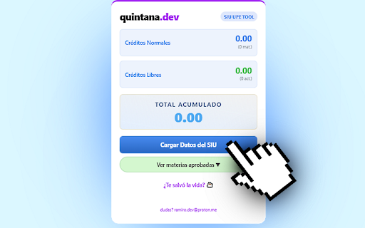 Calculadora de Creditos para SIU UPE :: Calcula los créditos totales y libres acumulados en el SIU Guaraní