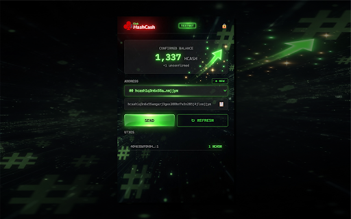 Club HashCash Wallet :: Non-custodial HCASH wallet for the HashCash proof-of-work blockchain. Generate or import a wallet, view balance, and send HCASH.