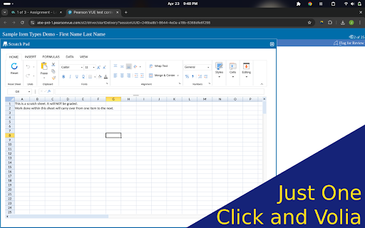 CAS PearsonVUE Spreadsheet Shortcut :: Shortcut to instantly access PersonVue spreadsheet for CAS exams with only one click