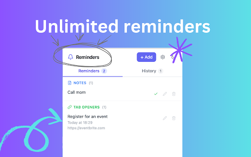 Reminders App :: Reminders app for Chrome. Set notes, notifications, tab & task reminders with scheduling, repeat options & reminder history.
