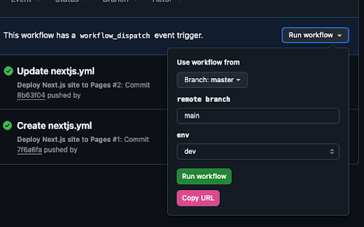 GitHub Actions Share :: Extension to generate URLs containing build parameters for GitHub Actions.