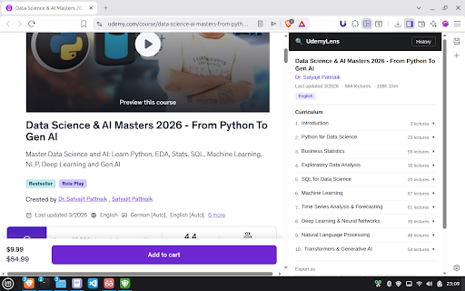 UdemyLens :: Scan and export Udemy course curricula in multiple formats.