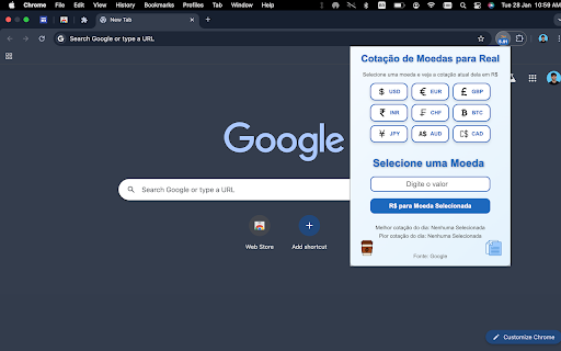 Câmbio em Tempo Real :: Veja cotações de moedas e converta valores para reais de forma rápida e prática.