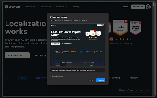 Crowdin Screen Capture :: Capture screenshots from web apps and upload them to your Crowdin project