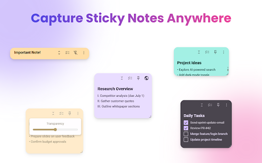 PagePebble - Sticky Notes for Webpages :: Create sticky notes on any webpage with rich formatting and custom colors. Notes appear automatically when you revisit pages.