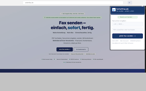 Sofortfax – PDF direkt als Fax senden :: Sende Kündigungen, Formulare und Dokumente direkt online als Fax über Sofortfax.de.