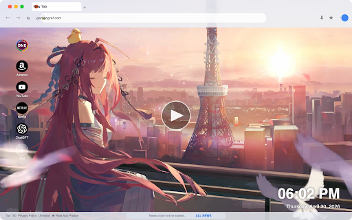 Anime Girl Sunset Live Wallpaper :: Transform your new tab with stunning anime girl sunset live wallpapers in HD for a vibrant and relaxing browsing experience.