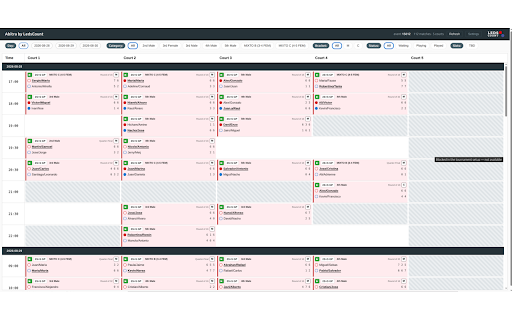 LedsCount Abitra :: Full-screen tournament cockpit for Vola and Xporty events. Pairs with a logged-in tournament tab.