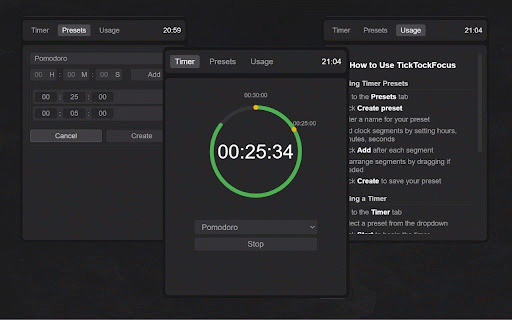 TickTockFocus - Advanced Timer :: Powerful time management tool with customizable multi-stage timer presets. Perfect for Pomodoro technique and structured workflows.