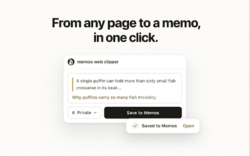Memos Web Clipper :: Clip web pages to your Memos instance.