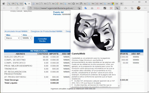 CaretaWeb :: Enmascara datos personales e identificadores. Versión 1.4