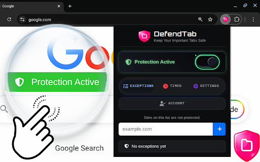 DefendTab: Don't Close My Tab :: DefendTab is a Smart Tab Protector that acts as a Guard and Lock to prevent you from accidentally closing your most important tabs.
