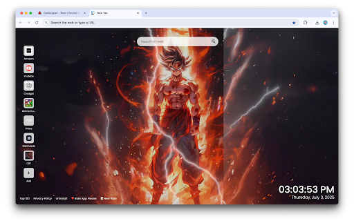 Goku Fire Live Wallpaper :: Ignite your Chrome with Goku Fire Live Wallpaper—a blazing animated new tab where Goku unleashes fiery power in Super Saiyan form