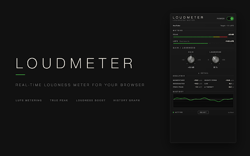 Loudmeter :: Real-time loudness meter with loudness boost for browser tab audio