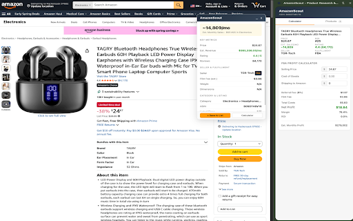 AmazonScout - Product Research & FBA Calculator :: Instantly see BSR, estimated sales, FBA profit, and competitor data on any Amazon product page. Built for sellers.