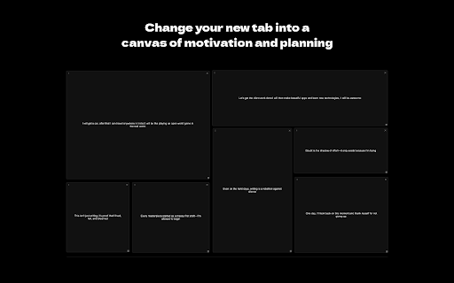 Zek Frame :: Your Minimalist Homepage & New Tab For Writing Your Motivations And Plan As Sticky Notes